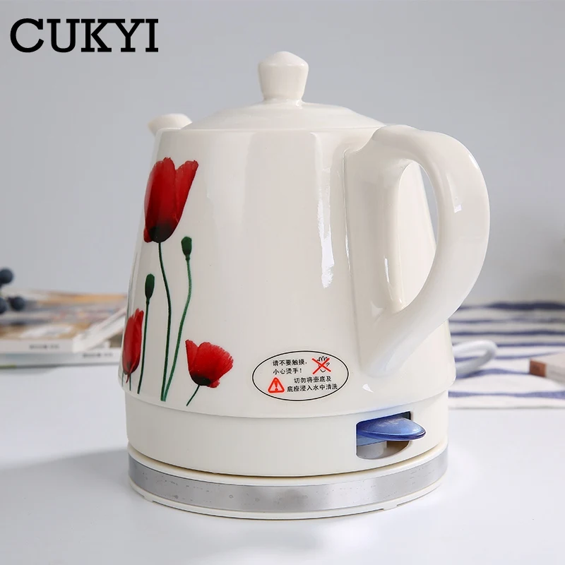 Электрический Керамический чайник CUKYI объемом 1,0 л со съемным днищем и защитой от сухого вскипания kicthen tools Здоровье в быту