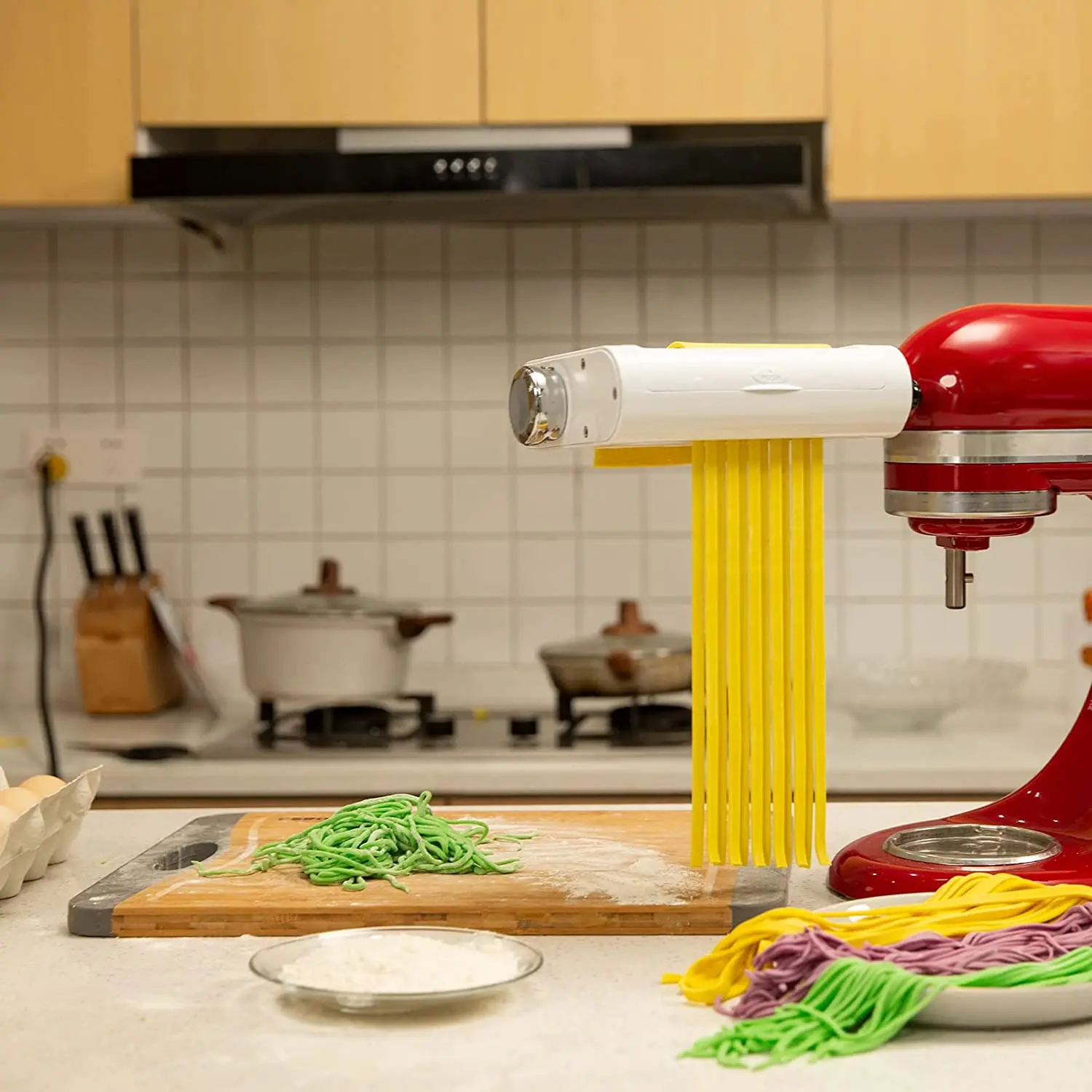 Насадка для приготовления макаронных изделий 3 в 1 Комплект Для Миксеров KitchenAid С роликом для приготовления макаронных изделий, ножом для спагетти Феттучини