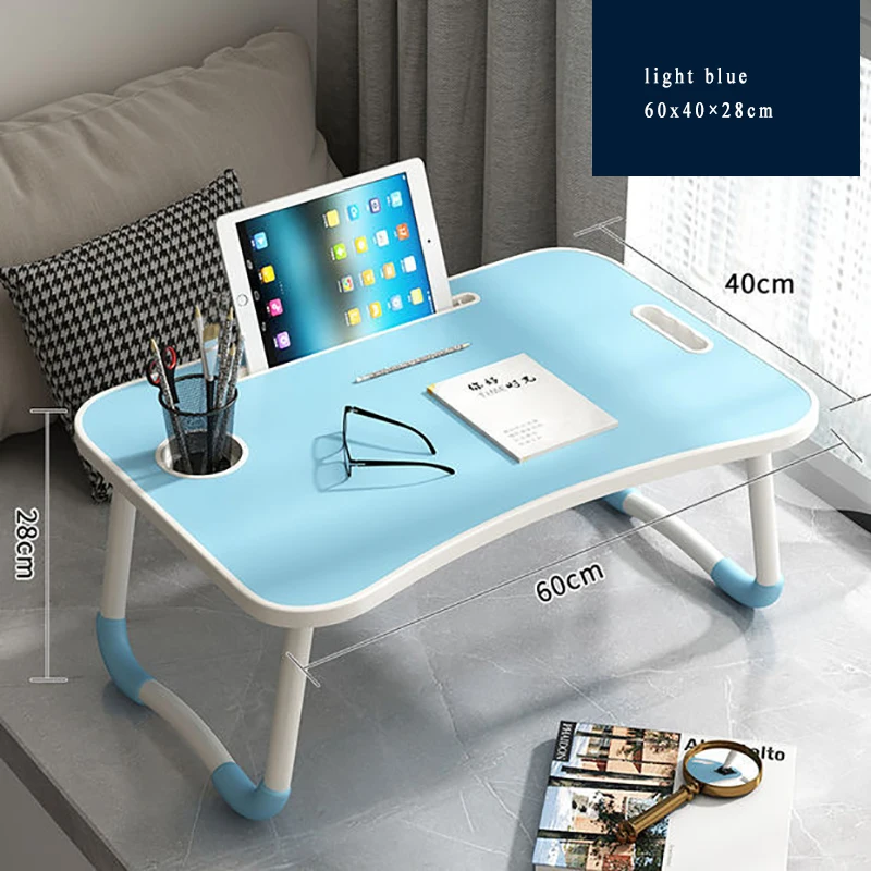 Стол для ноутбука с держателями для чашки и планшета, Подставка для ноутбука со складными ножками, Подставка для ноутбука, переносной столик