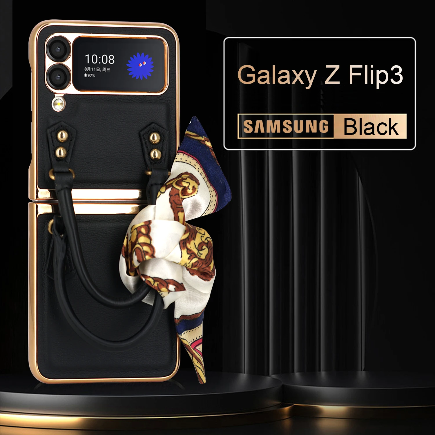 Легкая Роскошная Женская Сумочка с Шелковым Шарфом для Samsung Galaxy ZFlip4 Zflip3, Модная сумка для одежды с Аксессуарами для телефона Z Flip3 4