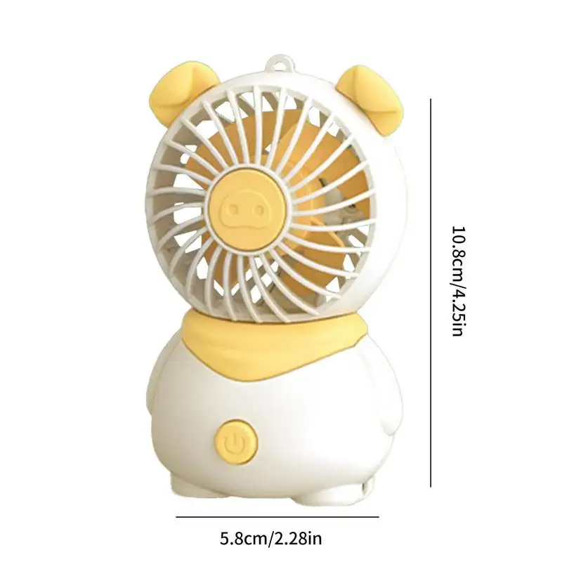 Милый настольный вентилятор, Маленький портативный вентилятор, ручной дизайн свиньи, 4 листа вентилятора, USB Перезаряжаемый Тихий настольный вентилятор для домашнего стола, ручной вентилятор