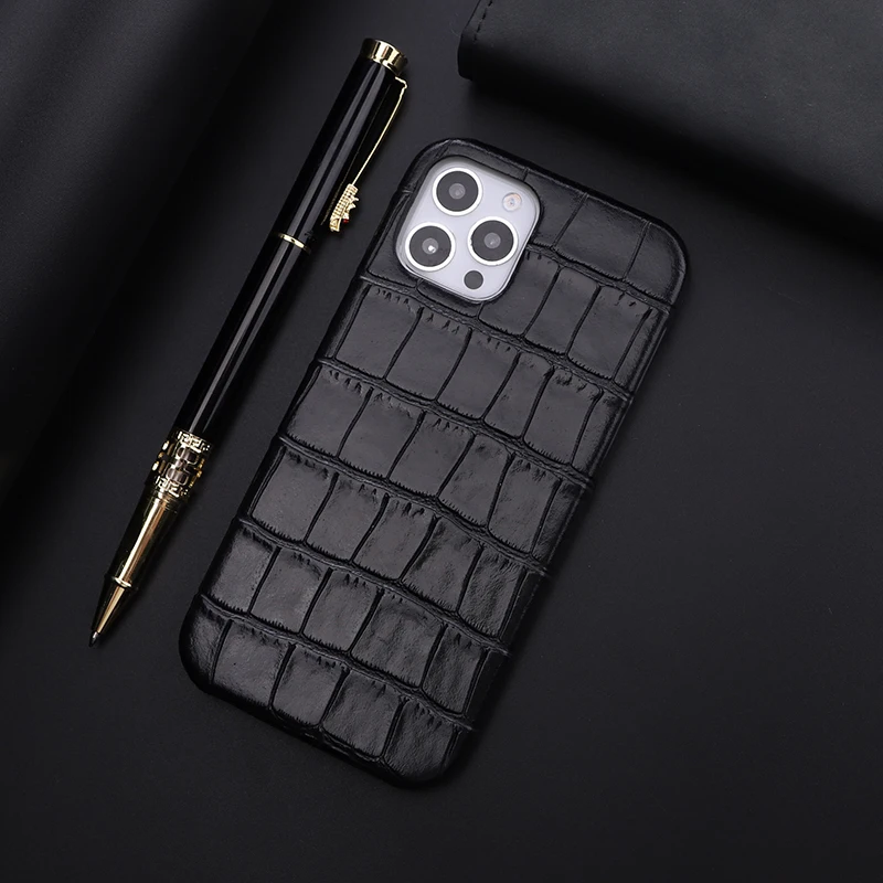 Черный Чехол для телефона из крокодиловой кожи с текстурой Крокодила для iPhone 11 12 13 14 Pro Max Mini 7 8 Plus X XR XS SE, Роскошный Противоударный чехол