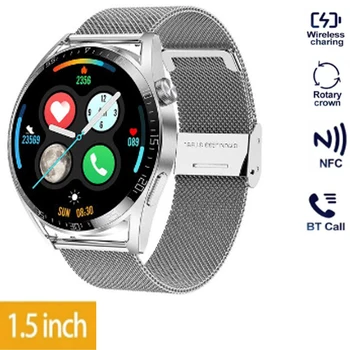 2023 Новые Деловые Мужские Смарт-Часы Спортивные с NFC Контролем Доступа Smartwatch Bluetooth Call Clock для Samsung Galaxy M23 M33 M53 M12