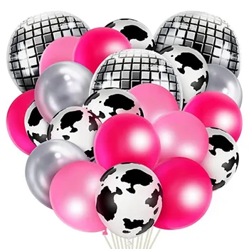 4D Дискотечный воздушный гелиевый шар С принтом коровы, латексные шары 80-х 90-х годов в стиле ретро, хип-хоп, декор для Дня рождения, Шары