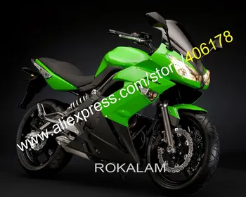 650R Обтекатель для Kawasaki ER-6F 09 10 11 650 R ER6f ER 6F 2009 2010 2011 Зеленый Черный мотоциклетный обтекатель (литье под давлением)
