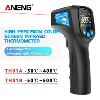 ANENG TH01B Цифровой инфракрасный термометр ИК лазерный датчик температуры пистолет Бесконтактный термометр-50 ~ 600C Метр Пирометр