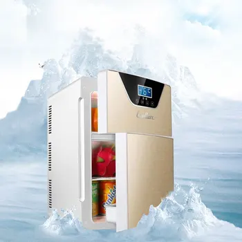 Автомобильный холодильник объемом 20 л Мини-холодильник для автомобиля и дома двойного назначения для отопления и охлаждения, Двухдверное охлаждение и консервирование