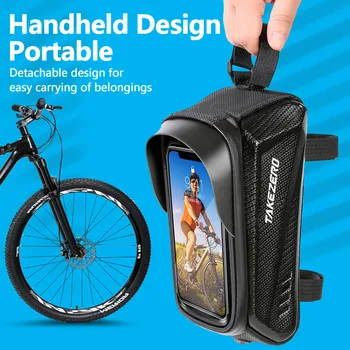 Велосипедные сумки TAKEZERO с водонепроницаемым сенсорным экраном, велосипедные сумки, Велосипедная верхняя Передняя труба, рама, сумка, MTB Дорожные велосипедные сумки на 7,2 дюйма