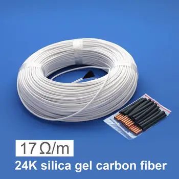 Высококачественный и недорогой нагревательный кабель из углеродного волокна 24K 17ohm, кабель для подогрева пола, нетоксичный нагревательный кабель без запаха