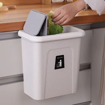 Дверца кухонного шкафа, Подвесное Маленькое мусорное ведро для домашнего использования, ящик для хранения в общежитии, настенные принадлежности