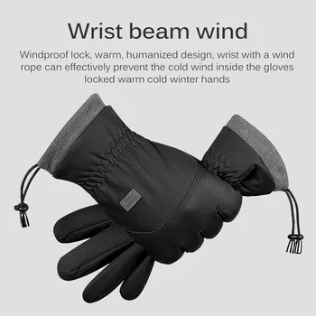 Зимние толстые мужские перчатки для сноуборда, водонепроницаемый флис, теплый сенсорный экран, Лыжи, мотоцикл, Снегоход, спортивные Ветрозащитные женские перчатки
