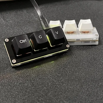 Клавиатура Copy Paste Macro Programmable Mini 3 Key RGB Механическая клавиатура Проводного программирования Белая/Черная клавиатура