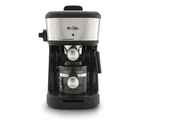 Кофеварка Mr. Coffee® для приготовления эспрессо, капучино и латте с 4 порциями пара черного цвета