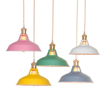 Красочный Промышленный Подвесной светильник в стиле ретро Для кухни Ресторана Декоративные лампы Старинные Подвесные светильники