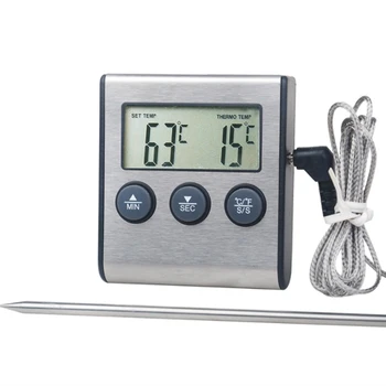 Кухонный Пищевой Термометр, Цифровой зонд, термометр для духовки, мяса, таймер для приготовления мяса на гриле, барбекю