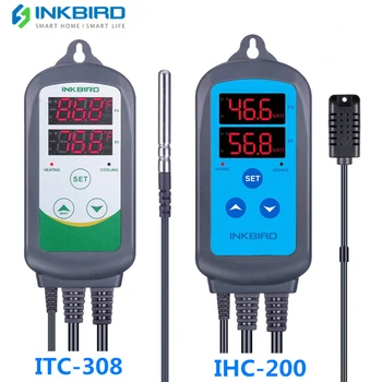 Наборы контроллеров температуры и влажности INKBIRD, цифровой регулятор влажности IHC-200 и терморегулятор нагрева и охлаждения ITC-308