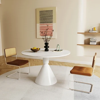 Обеденный стол в скандинавском стиле, Туалетный Столик для гостиной, Высокий Кухонный Журнальный столик, Обеденный Круглый, Мебель для салона Tavolo Pranzo