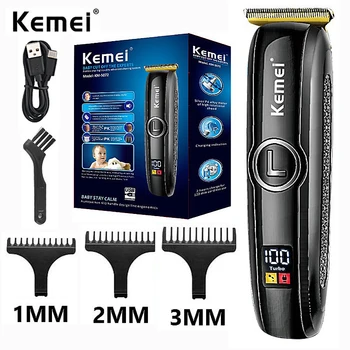 Профессиональный Триммер для волос Kemei Для мужчин, Электрическая машинка для стрижки волос на лице, Бороде, теле, Перезаряжаемая машинка для стрижки Усов