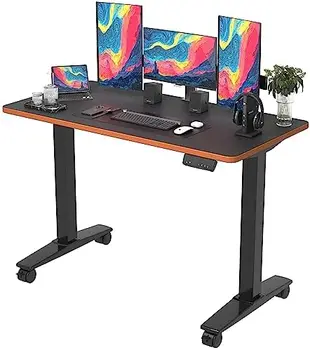 Регулируемый письменный стол, 55x28 дюймов, письменный стол для домашнего офиса, компьютерный стол для сидения, клен