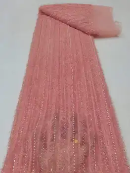 Роскошные африканские бисером кружевной ткани высокого качества Нигерии свадьба жених 2023 французская вышивка тюль швейные TC55T