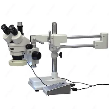 Тринокулярный стереомикроскоп-AmScope поставляет 3,5 X-90X Тринокулярный стереомикроскоп с 8-зонной кольцевой подсветкой из 80 светодиодов